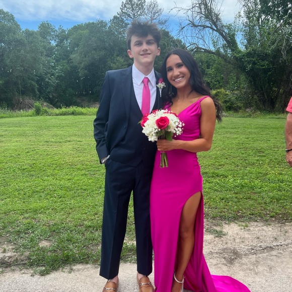 HOT PINK PROM DRESS - Picture 3 of 4